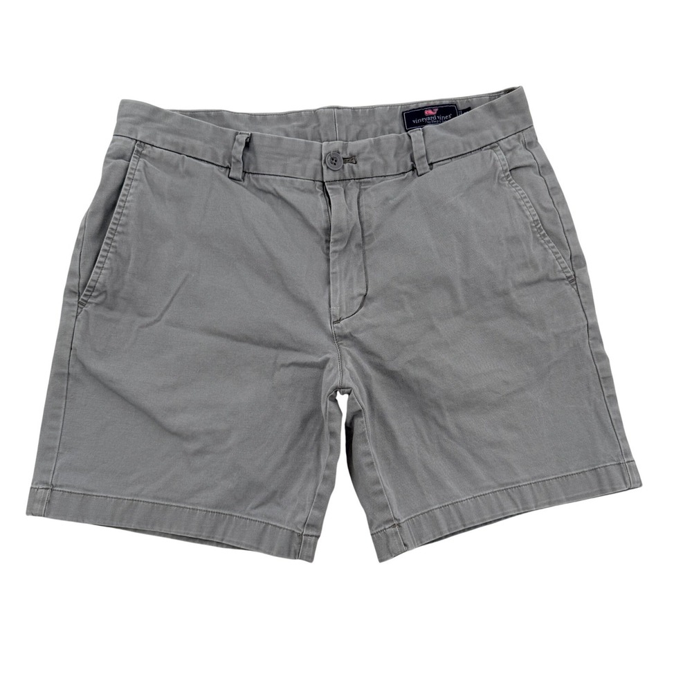 Vineyard Vines Men Size 33 Gray Breaker Chino Shorts  1H0470 Stretch Cotton